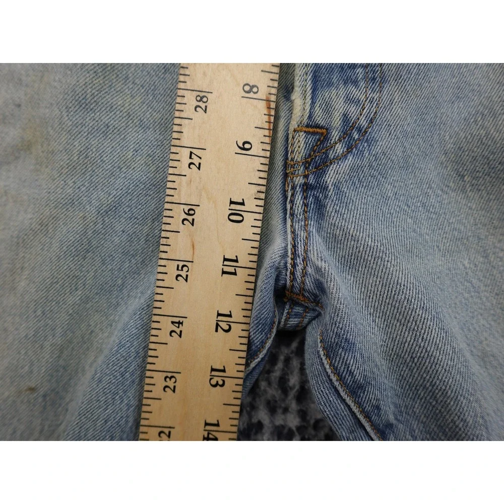 Levi's 501 Original Fit Mens W36 L33 Light Blue Distressed‎ Button Fly Jeans